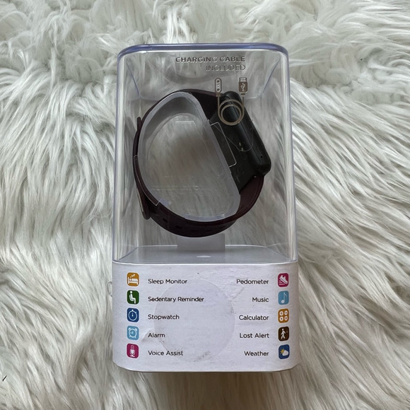 iTouch Air Smart Watch Android Wear Wearables Red Gunmetal Rubber Bluetooth 41mm - Picture 4 of 8